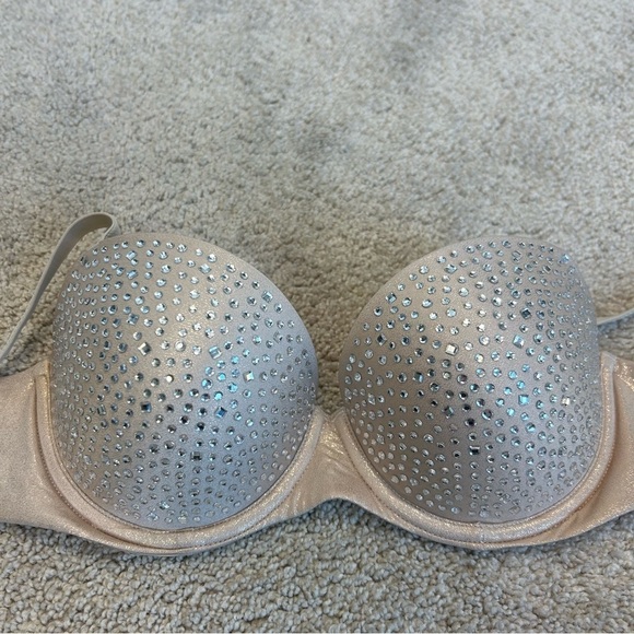 VICTORIA'S Secret Dream Angels Nude Demi Bra Swarovski crystal rhinestones 34C - Picture 8 of 12